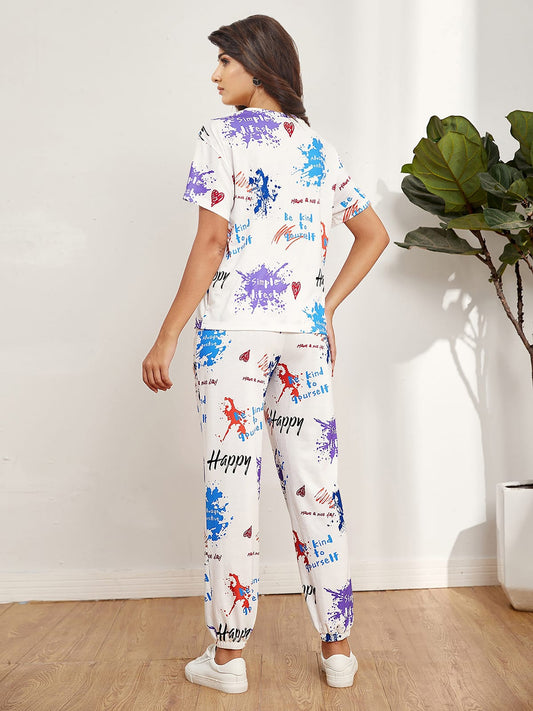 Happy Vibes Printed Co-Ord Set