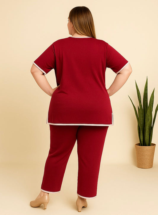 Airport Look Co-ord Set - Maroon