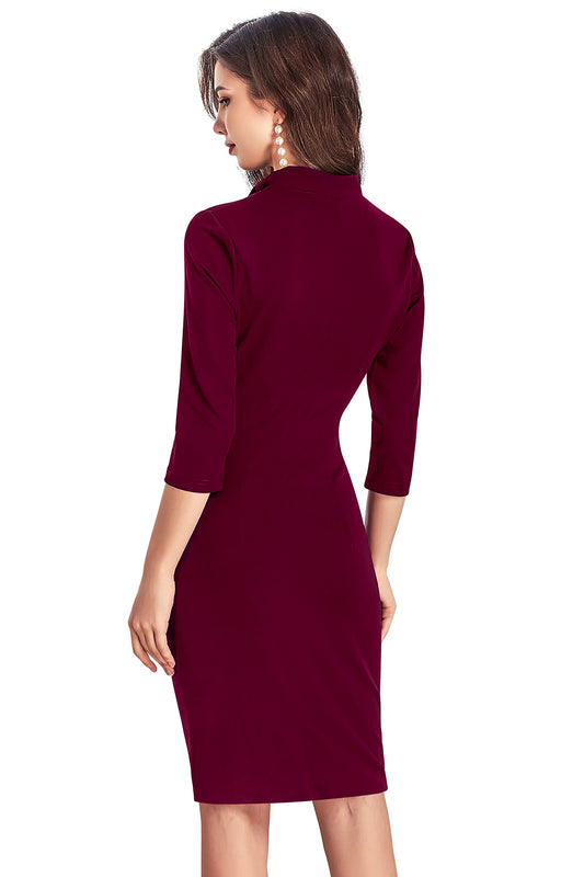 Women’s maroon stretchable bodycon dress POSHBELLA