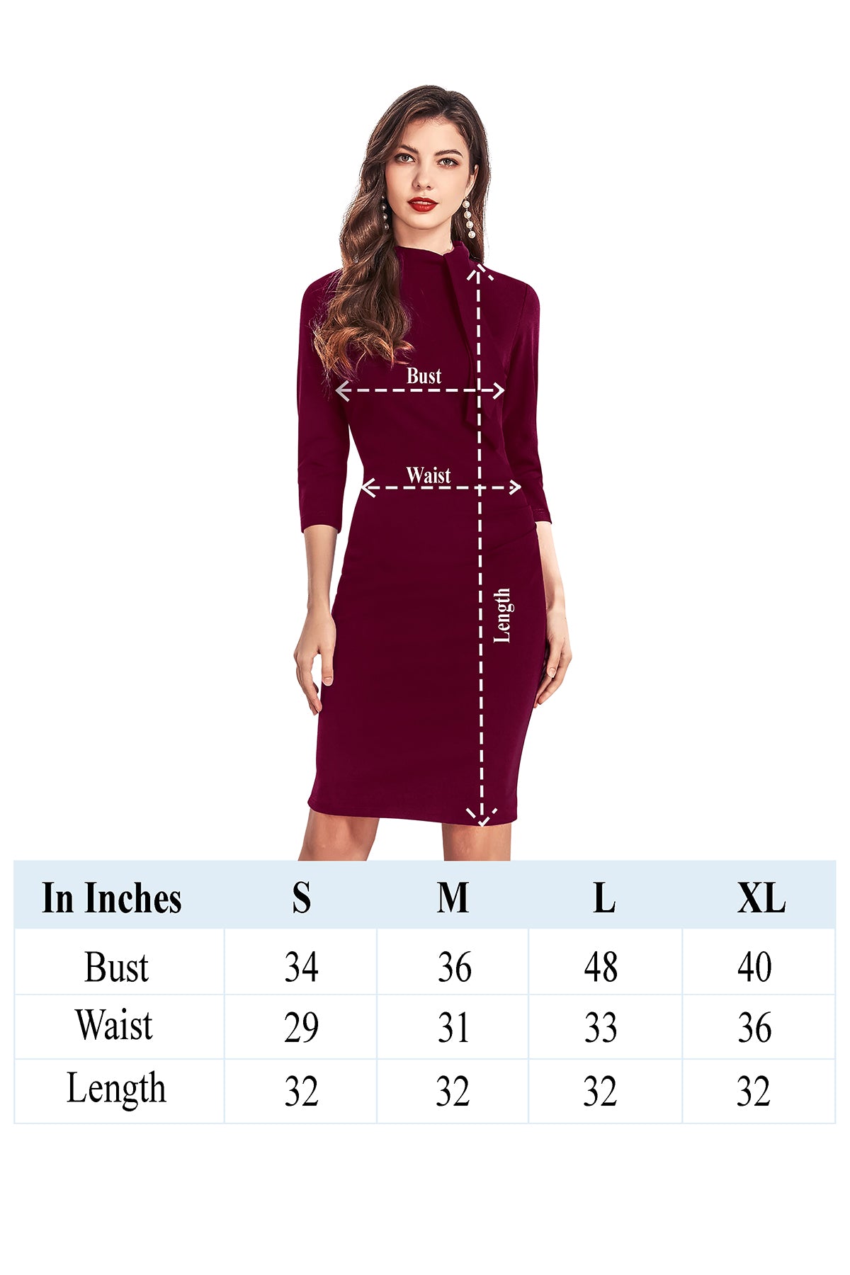 Office to date maroon bodycon dress for women