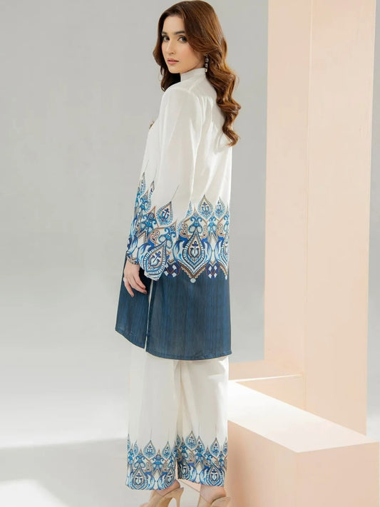 white blue co ord set for women, white printed co ord set, blue printed co ord set, linen co ord set for women, white blue printed outfit, printed tunic and pants set, comfort fit co ord set, wide leg pants co ord set, women workwear co ord set, elegant co ord set for women, casual co ord set for women, summer co ord set, brunch outfit for women, vacation co ord set, travel outfit for women, printed two piece set for women, blue and white outfit for women, premium co ord set for women, stylish workwear outf