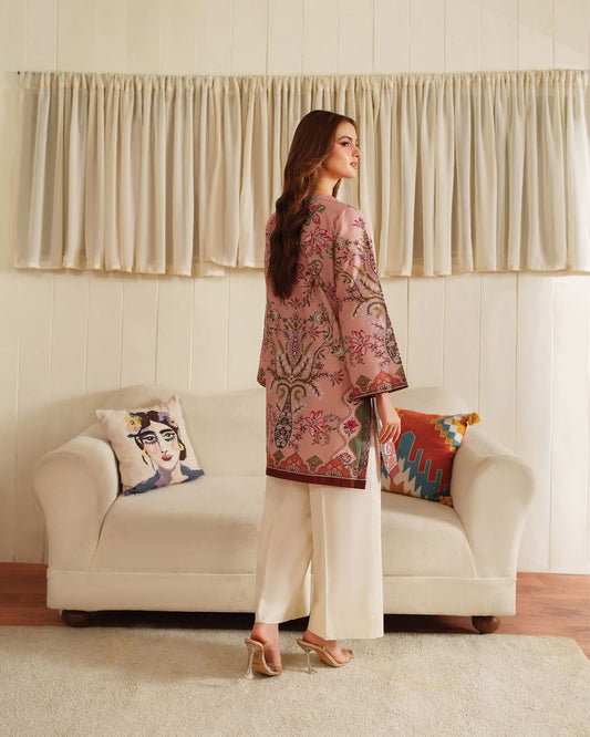 pink co-ord set for women, printed co-ord set, vintage printed co-ord set, linen co-ord set for women, pink kurta set, printed kurta set for women, festive wear for women, festive office wear, ethnic co-ord set, contemporary ethnic wear, workwear for women, stylish kurta set, women’s festive outfit
