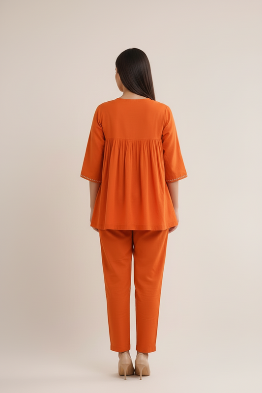 brown cotton coord set