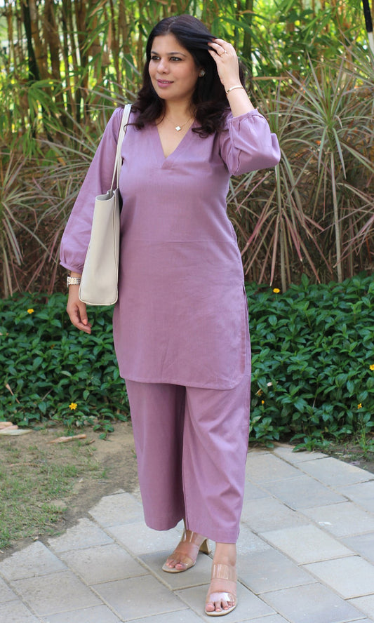 Purple Cotton Co-Ord Set