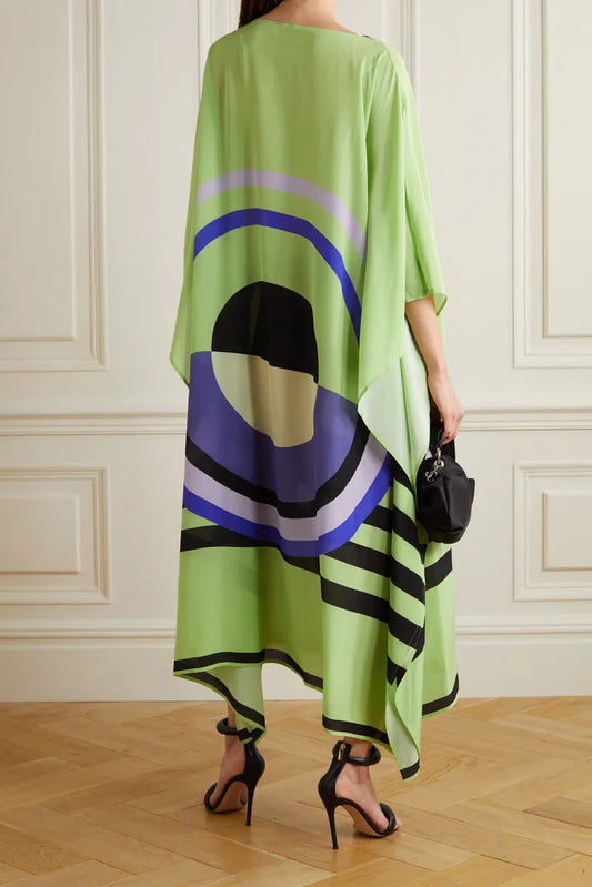 Silk Crepe Kaftan Dress