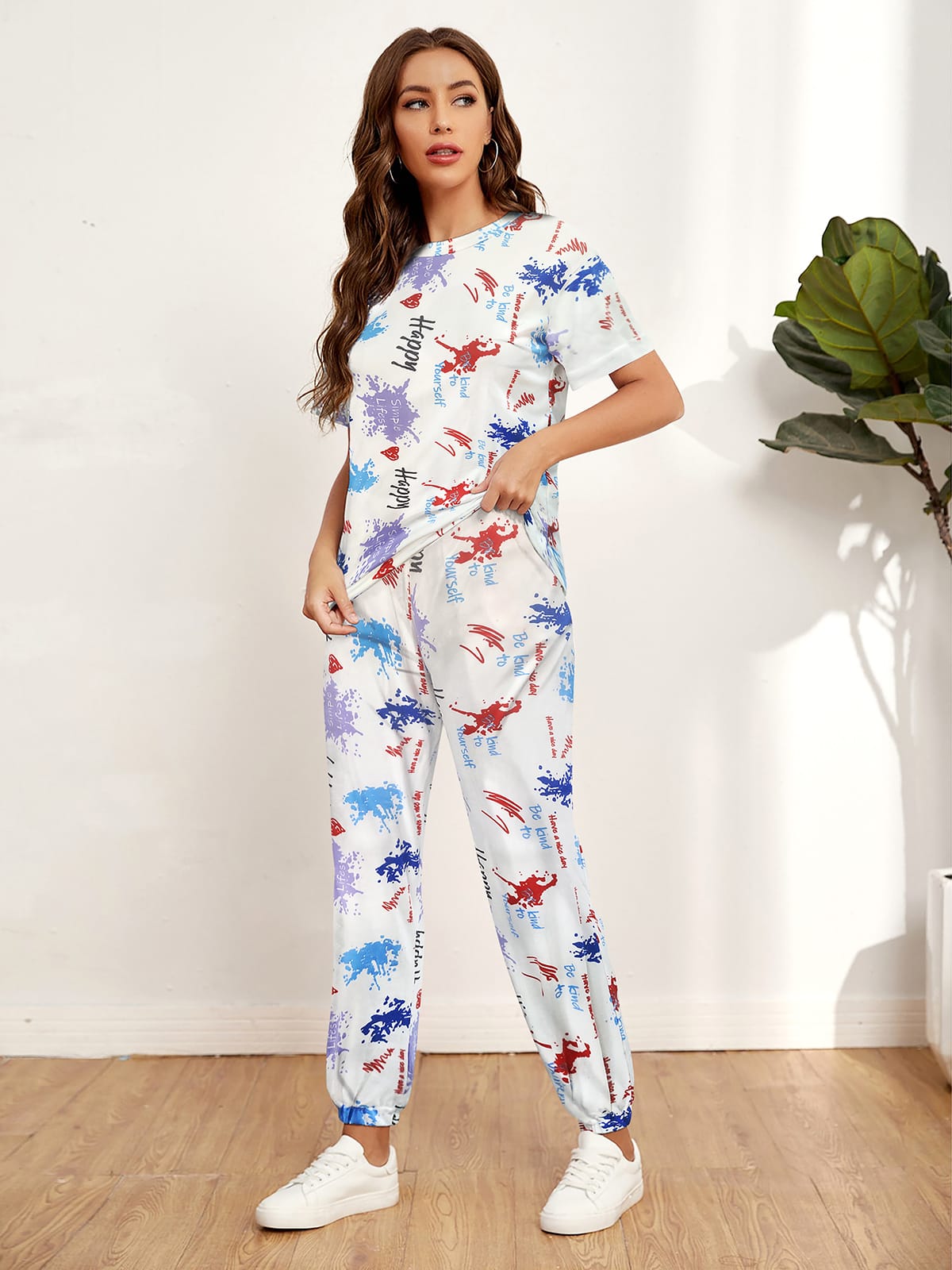 Happy Vibes Printed Co-Ord Set