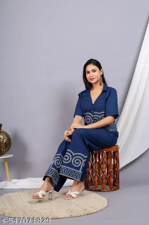 Blue Cotton Co-Ord Set