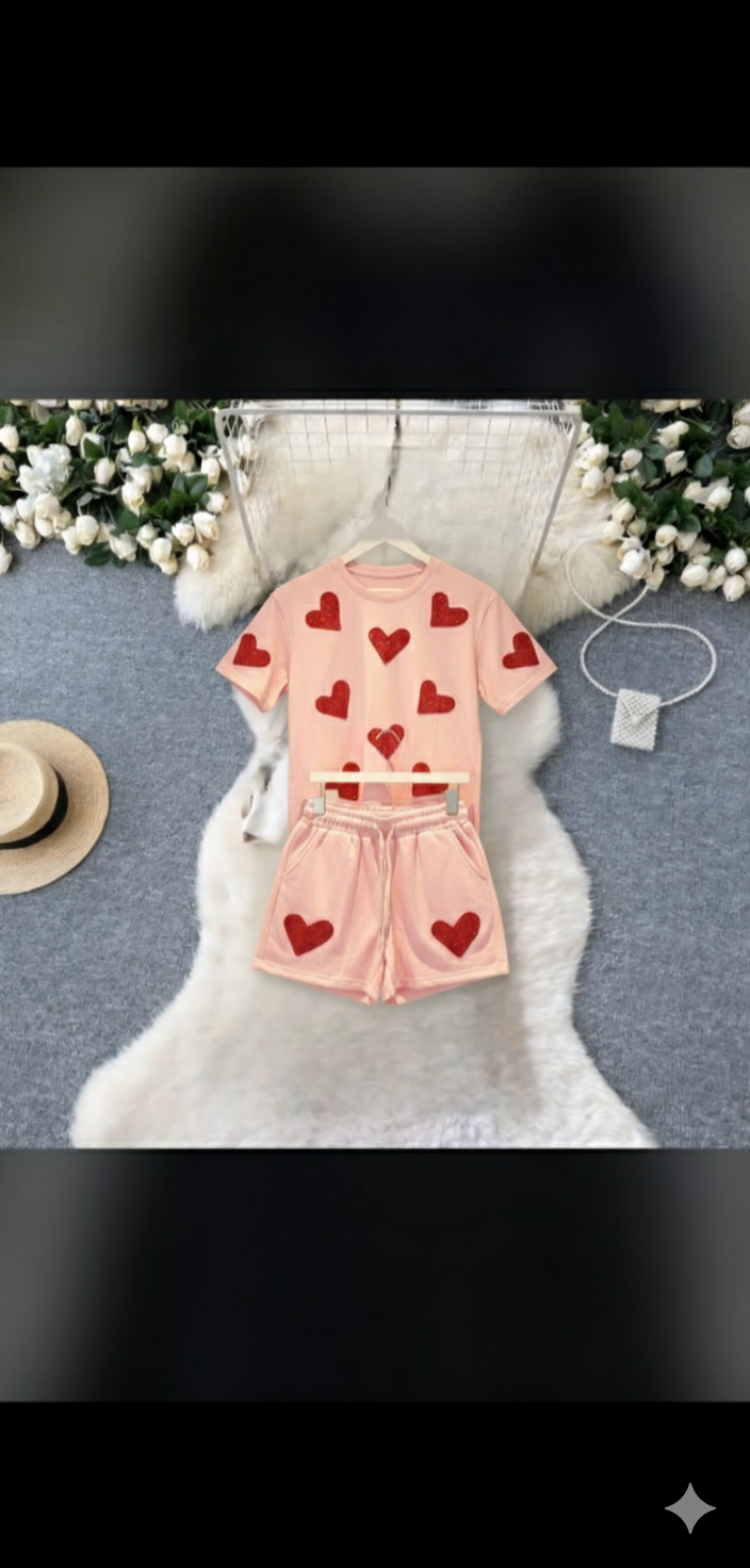 Heart Pink Co-ord Set