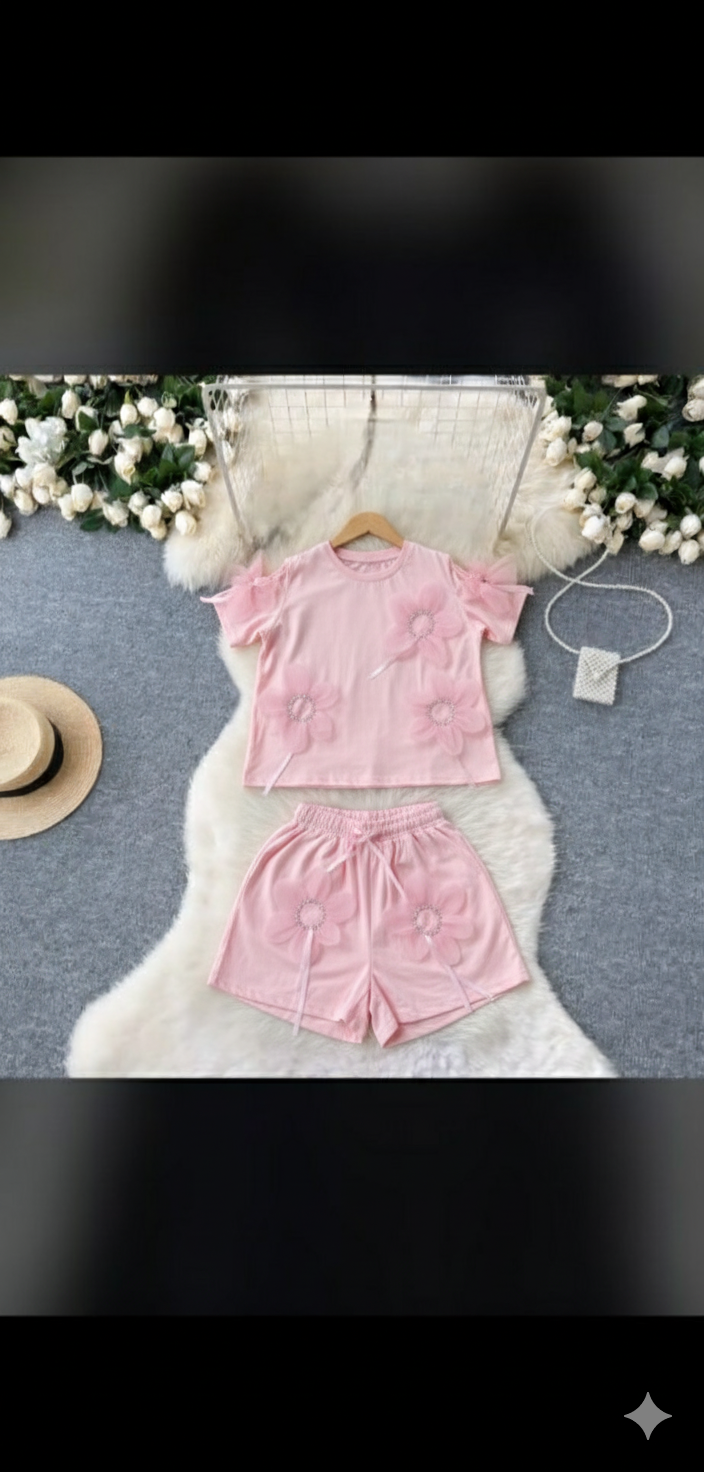 Pink Flower Co-ord Set