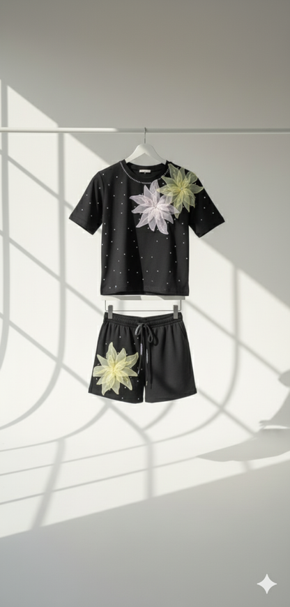 Black Flower Co-ord Set