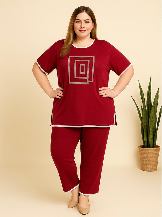 Airport Look Co-ord Set - Maroon