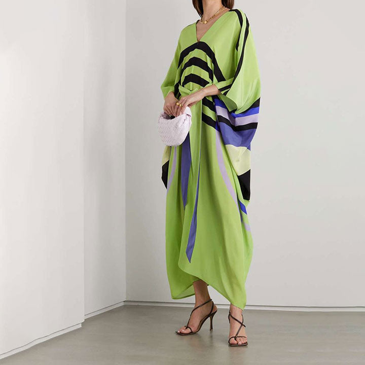 Silk Crepe Kaftan Dress