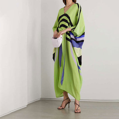 Silk Crepe Kaftan Dress