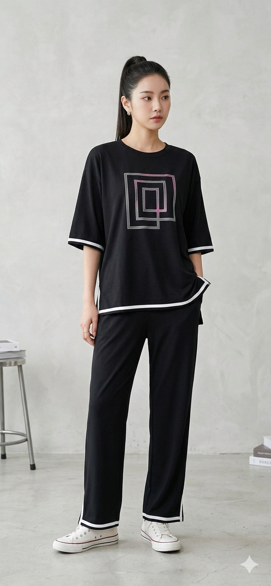 plus size cotton co ord set, free size co ord set for women, western co ord set for women, oversized cotton co ord set, Korean cotton co ord set, black co ord set for women, casual cotton co ord set, plus size western wear, free size coord set up to 5XL, comfortable co ord set for women