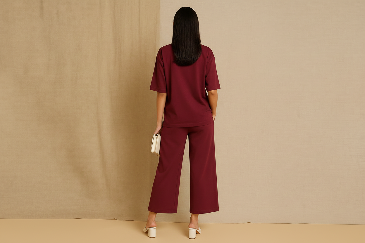 Maroon Stylish Coord Set