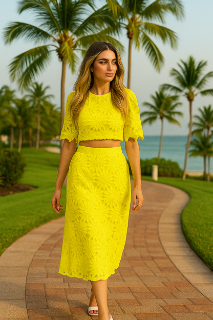 Vacation Crochet Skirt Set