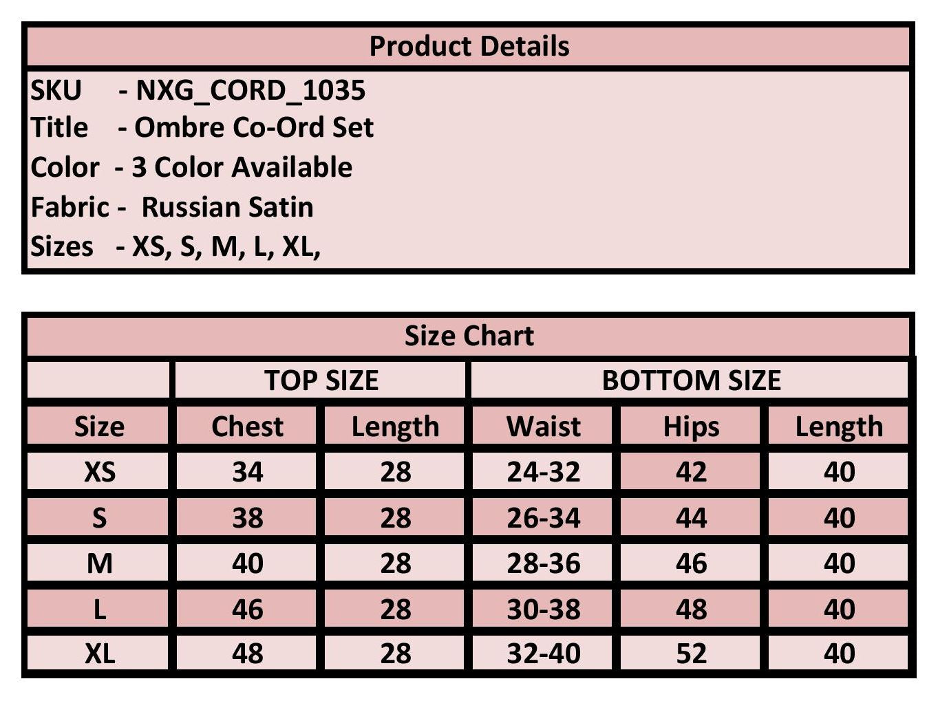 Ombre Satin Co-ord Set