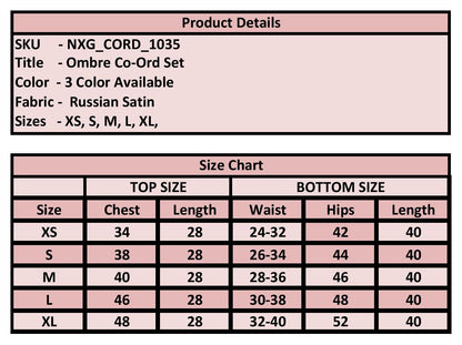 Ombre Satin Co-ord Set