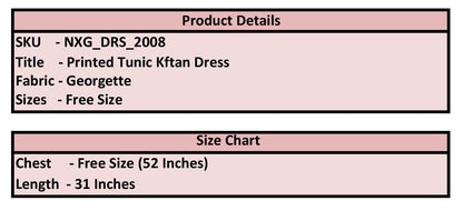 Printed Tunic Kaftan Dress