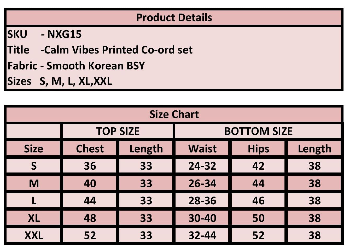 "Details of PoshBella Calm Vibes Printed Co-ord Set"