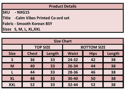 "Details of PoshBella Calm Vibes Printed Co-ord Set"