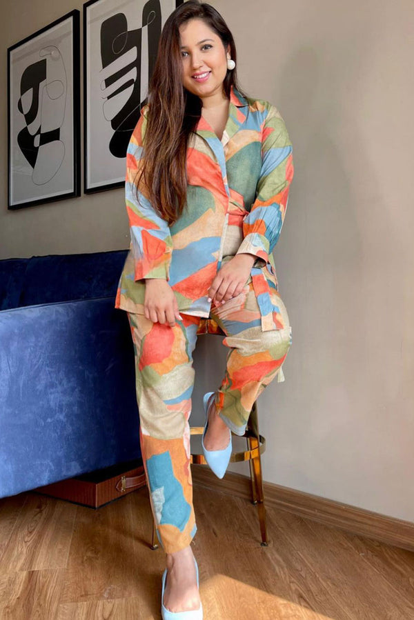 Multicolor Cotton Co-ord Set