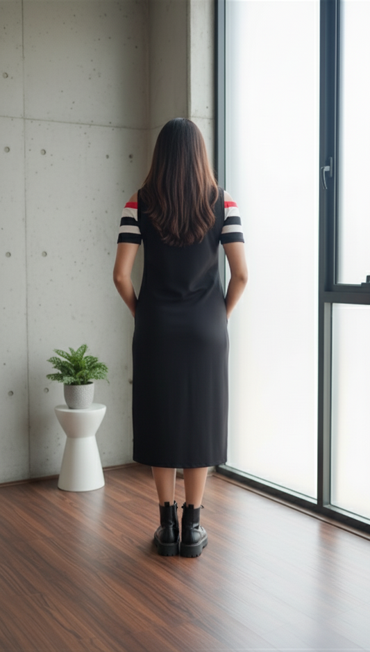 Korean black dress