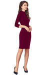 Maroon bodycon knee length dress for women