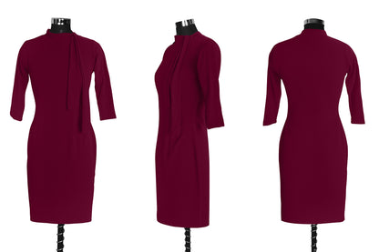 Elegant maroon party wear bodycon dress