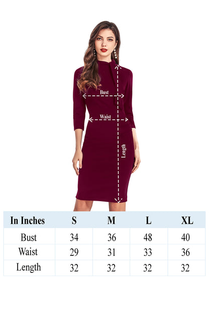 Office to date maroon bodycon dress for women