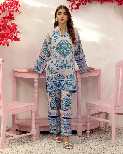 blue printed co ord set, vintage printed co ord set, festive co ord set for women, Korean BSY co ord set, floral co ord set, ethnic co ord set, office wear co ord set, brunch outfit women, party wear co ord set, luxury co ord set, designer co ord set, Indian festive wear, stylish women's co ord set