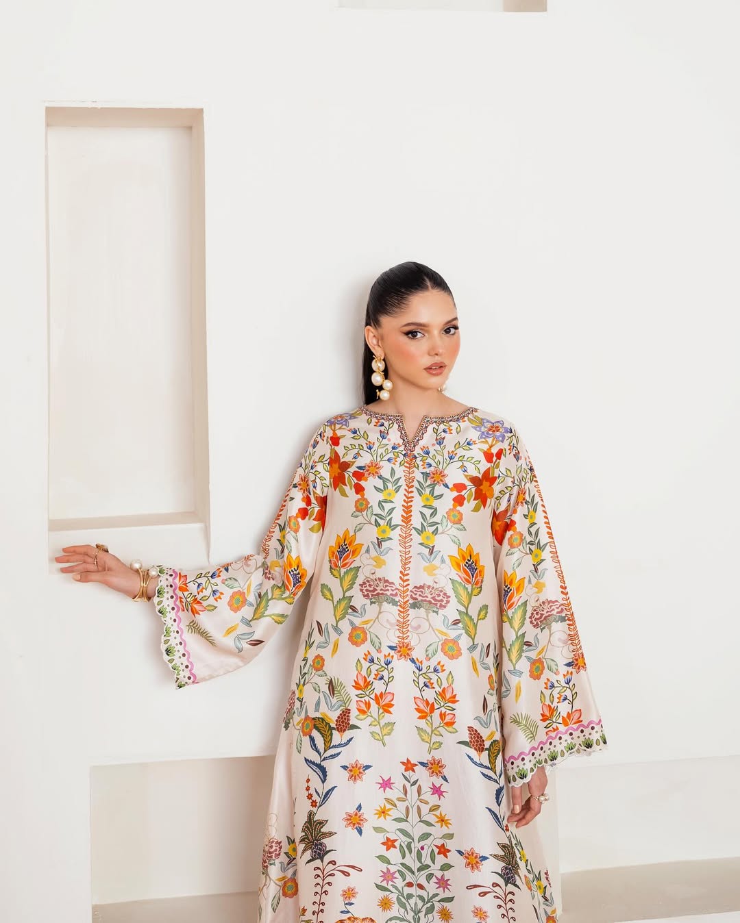 floral printed maxi dress, Korean BSY dress for women, floral festive dress, premium printed dress, modern Indian dress, Rakhi outfit for women, vacation maxi dress, elegant floral dress, luxury western dress for women, botanical print maxi dress