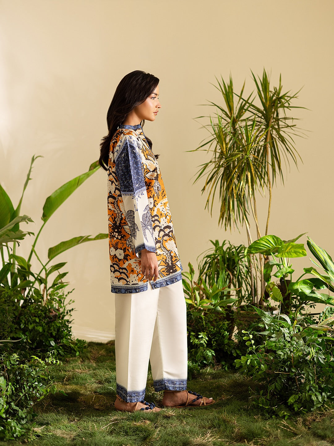 orange floral co ord set for women, Korean BSY co ord set, printed co ord set, floral printed co ord set, orange printed co ord set, wide leg pants co ord set, premium co ord set for women, women printed top and pants set, stylish western co ord set, vacation co ord set for women, brunch outfit for women, trendy co ord set, PoshBella co ord set