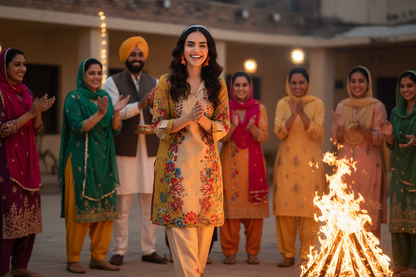 Lohri Outfit for women, celebrate lohri with Poshbella