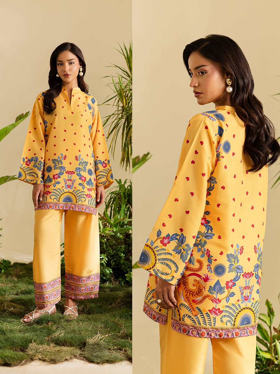 golden yellow co ord set for women, yellow printed co ord set, golden printed co ord set, linen co ord set for women, printed tunic and pants set, yellow floral co ord set, wide leg pants co ord set, ethnic inspired co ord set, statement printed co ord set, women summer co ord set, elegant co ord set for women, festive co ord set, workwear co ord set for women, brunch outfit for women, stylish printed two piece set, premium co ord set for women, PoshBella co ord set
