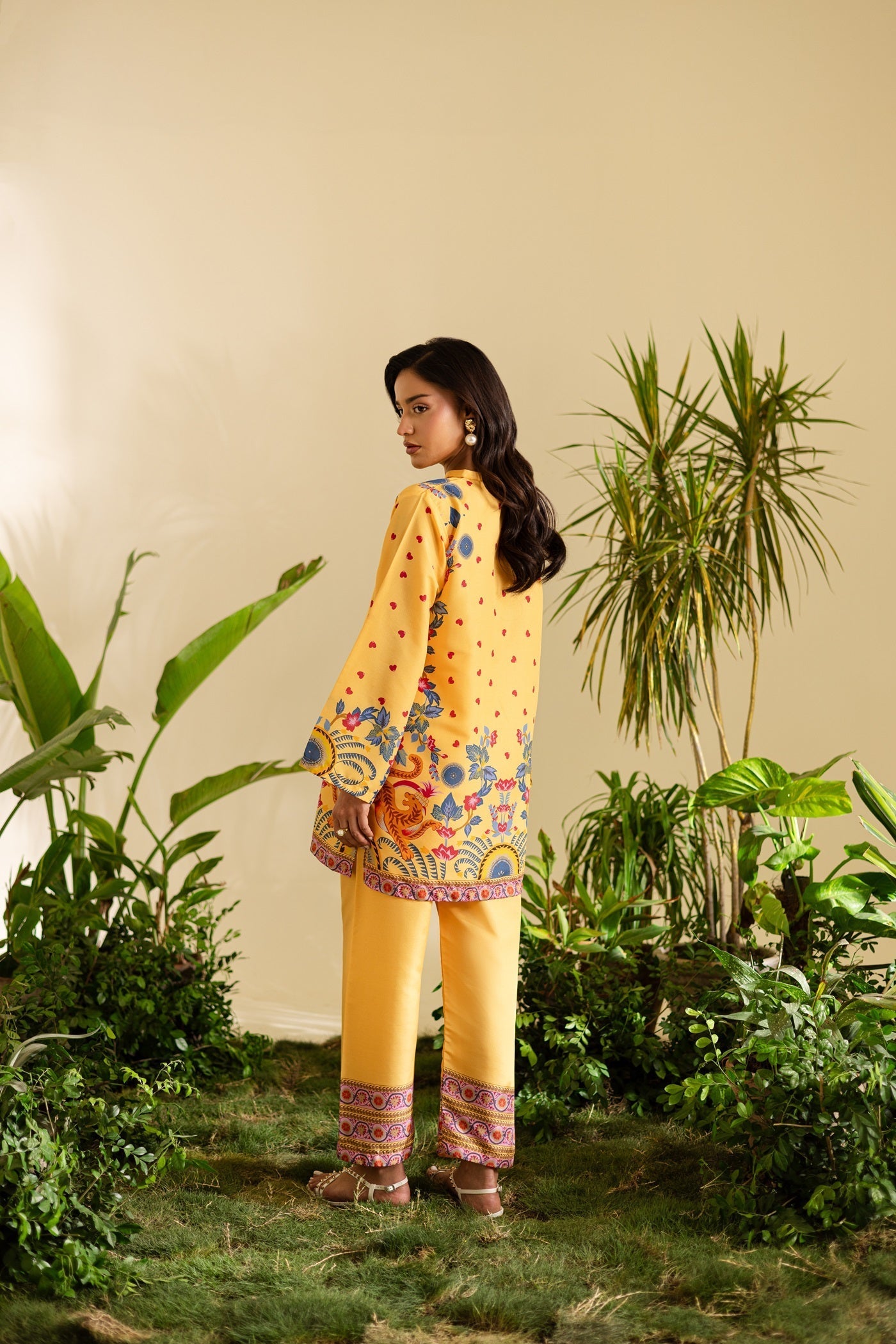 golden yellow co ord set for women, yellow printed co ord set, golden printed co ord set, linen co ord set for women, printed tunic and pants set, yellow floral co ord set, wide leg pants co ord set, ethnic inspired co ord set, statement printed co ord set, women summer co ord set, elegant co ord set for women, festive co ord set, workwear co ord set for women, brunch outfit for women, stylish printed two piece set, premium co ord set for women, PoshBella co ord set