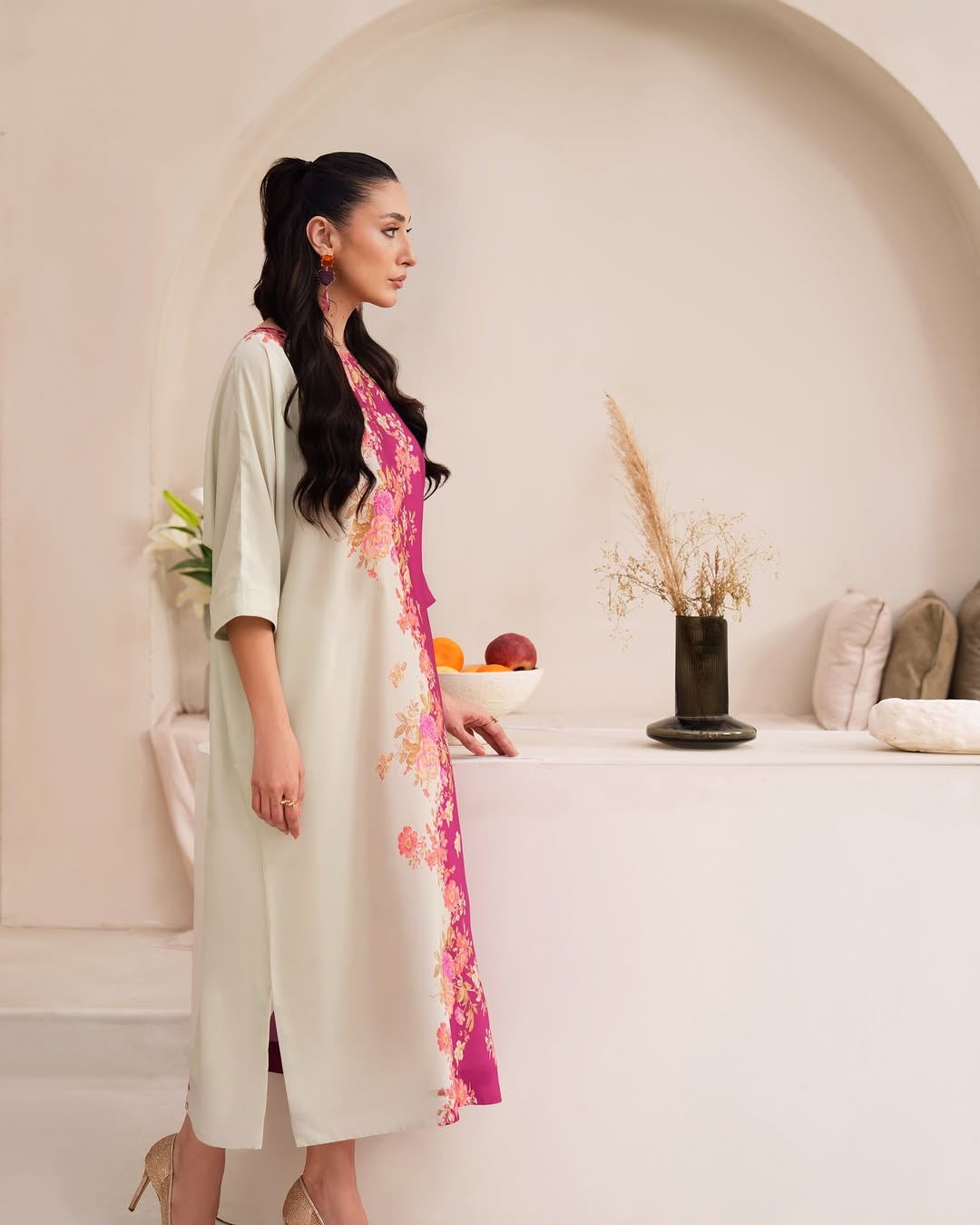 two tone dress for women, floral midi dress, floral dress for women, Korean BSY dress, statement midi dress, pink floral dress, magenta pink dress, mint green dress, printed midi dress, elegant western dress for women, party wear dress for women, brunch dress for women, office wear dress for women, festive dress for women, stylish midi dress online India, women’s western wear, PoshBella dresses