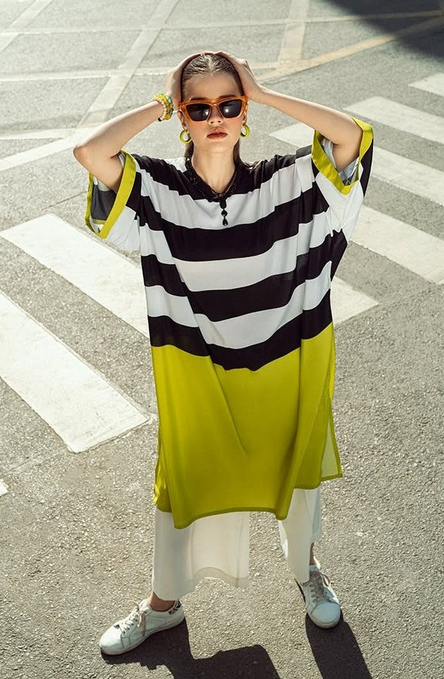 striped printed co ord set for women, premium Korean BSY co ord set, oversized co ord set for women, monochrome striped outfit, black and white co ord set, trendy women's co ord set, casual co ord set for women, resort wear co ord set, travel outfit for women, oversized striped top and pants, premium western wear for women, lightweight Korean BSY outfit, breathable co ord set, luxury casual wear for women, statement co ord set, modern street style outfit, stylish matching set for women, contemporary western