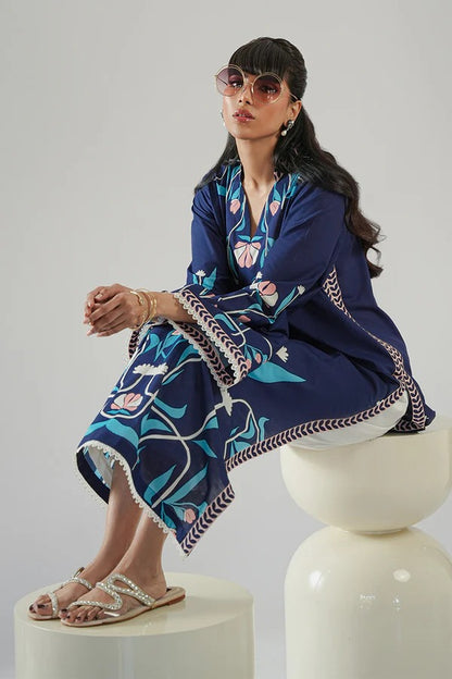 blue co-ord set for women, floral printed co-ord set, Korean BSY co-ord set, blue kurta set for women, printed kurta set, festive wear for women, ethnic co-ord set, contemporary ethnic wear, women’s festive outfit, office wear co-ord set, stylish kurta set for women