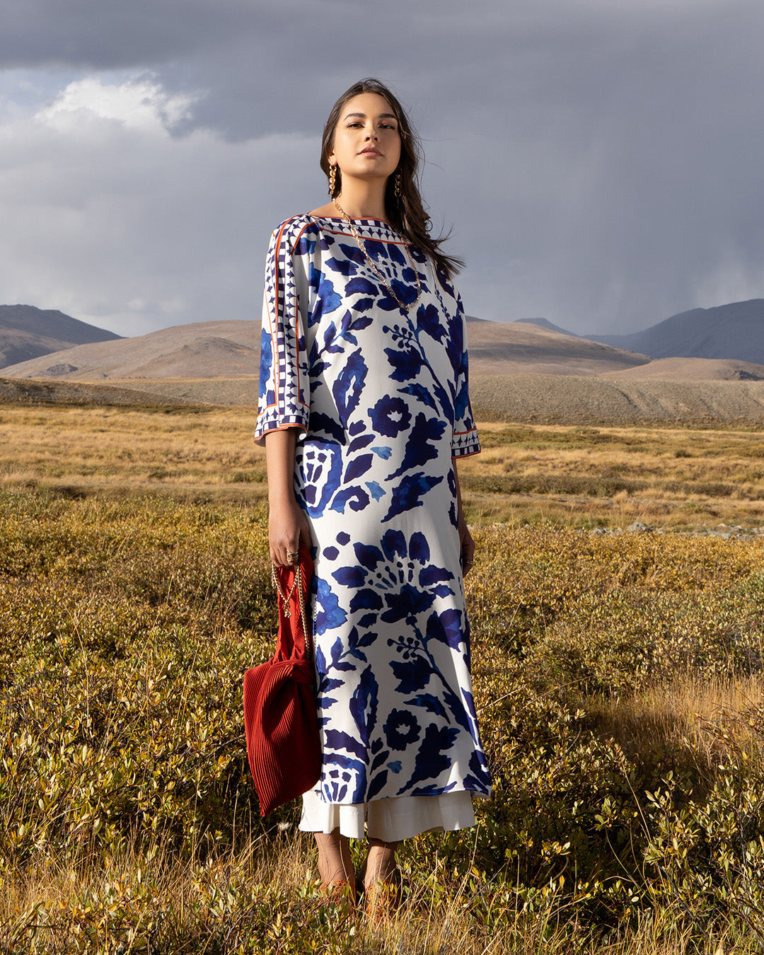 indigo blue white co ord set for women, blue white printed co ord set, Korean BSY co ord set, Korean fabric co ord set for women, blue floral printed co ord set, white blue printed outfit, indigo printed co ord set, women printed co ord set, blue printed tunic and pants set, wide leg pants co ord set, longline co ord set for women, elegant co ord set for women, premium co ord set for women, vacation outfit for women, brunch outfit for women, resort wear co ord set, stylish workwear co ord set, statement pri