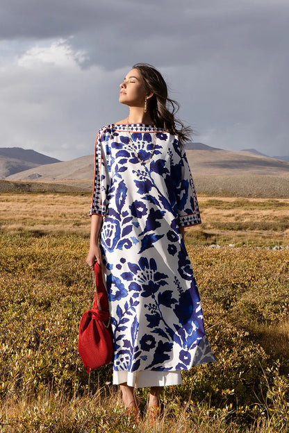indigo blue white co ord set for women, blue white printed co ord set, Korean BSY co ord set, Korean fabric co ord set for women, blue floral printed co ord set, white blue printed outfit, indigo printed co ord set, women printed co ord set, blue printed tunic and pants set, wide leg pants co ord set, longline co ord set for women, elegant co ord set for women, premium co ord set for women, vacation outfit for women, brunch outfit for women, resort wear co ord set, stylish workwear co ord set, statement pri
