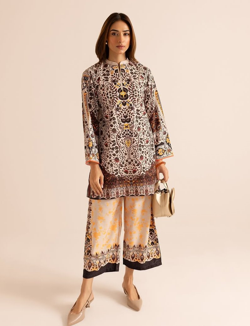 ethnic co ord set for women, printed co ord set, Korean BSY co ord set, festive co ord set, ethnic wear for women, printed ethnic co ord set, designer co ord set for women, festive wear for women, stylish co ord set, premium co ord set for women, floral printed co ord set, traditional print co ord set, beige co ord set for women, brown printed co ord set, mustard printed outfit, festive outfit for women, kurta style co ord set, ethnic fusion wear, Indian western wear, office wear co ord set, brunch outfit f
