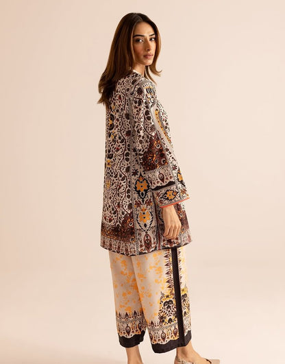 ethnic co ord set for women, printed co ord set, Korean BSY co ord set, festive co ord set, ethnic wear for women, printed ethnic co ord set, designer co ord set for women, festive wear for women, stylish co ord set, premium co ord set for women, floral printed co ord set, traditional print co ord set, beige co ord set for women, brown printed co ord set, mustard printed outfit, festive outfit for women, kurta style co ord set, ethnic fusion wear, Indian western wear, office wear co ord set, brunch outfit f