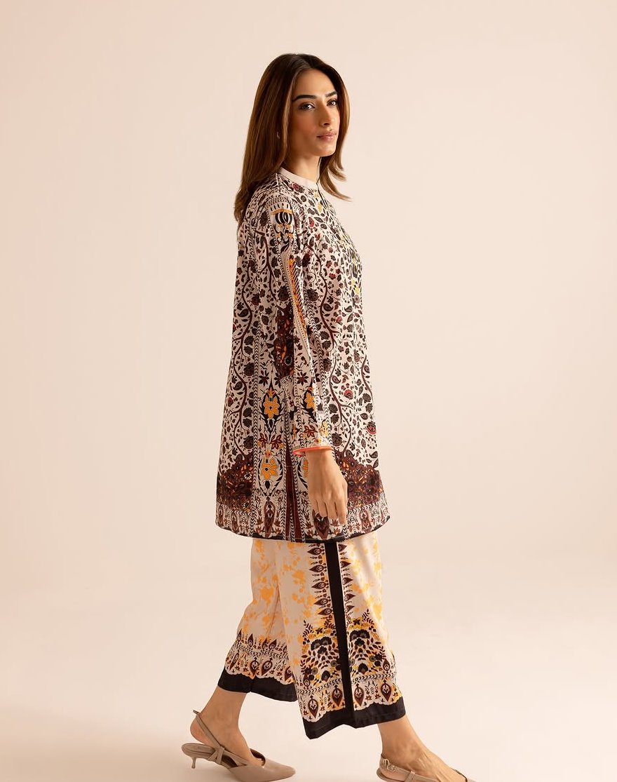 ethnic co ord set for women, printed co ord set, Korean BSY co ord set, festive co ord set, ethnic wear for women, printed ethnic co ord set, designer co ord set for women, festive wear for women, stylish co ord set, premium co ord set for women, floral printed co ord set, traditional print co ord set, beige co ord set for women, brown printed co ord set, mustard printed outfit, festive outfit for women, kurta style co ord set, ethnic fusion wear, Indian western wear, office wear co ord set, brunch outfit f