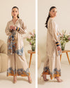 elegant printed co ord set, Korean BSY co ord set, premium co ord set for women, printed co ord set for women, beige co ord set, floral co ord set, botanical print co ord set, wide leg co ord set, Korean fabric co ord set, stylish western wear for women, office wear co ord set, smart casual outfit for women, brunch outfit for women, elegant office outfit, comfortable co ord set, relaxed fit co ord set, women's matching set, printed matching outfit, travel outfit for women, kitty party outfit, lunch date out