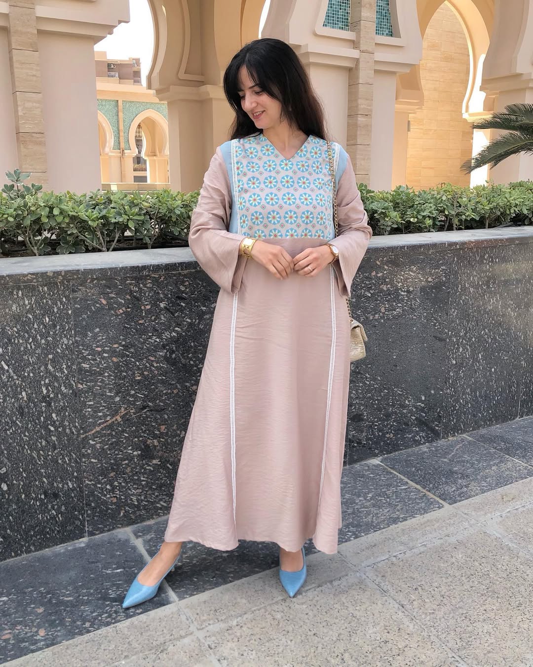 long dress for women, straight fit dress for women, rayon dress for women, long rayon dress, pink dress for women, blush pink dress, printed dress for women, ethnic fusion dress, Indo western dress for women, elegant casual dress, stylish long dress, modest dress for women, full sleeve long dress, flared sleeve dress, V neck dress for women, festive daywear, brunch dress for women, vacation dress for women, resort wear dress, family gathering outfit, kitty party dress, everyday dress for women, comfortable 