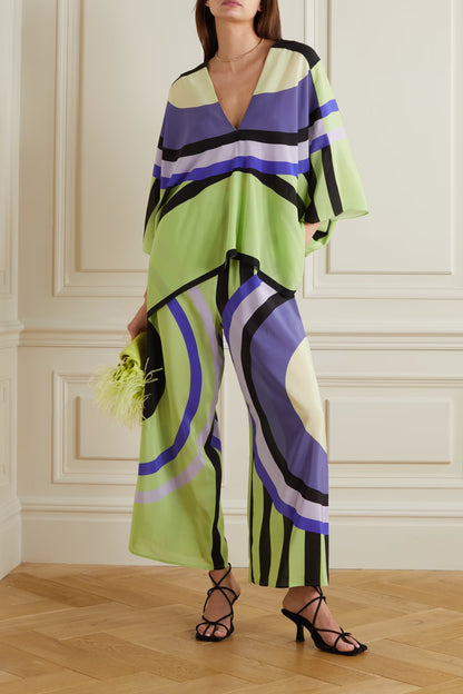 Green Crepe Silk Coord Set