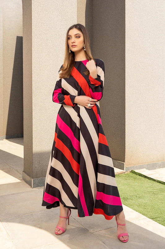 Red Striped Party Dress