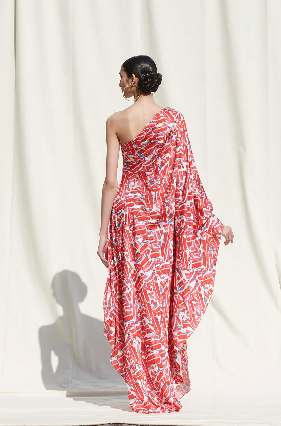Red One-Shoulder Gown