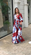 Floral printed shirt and skirt co-ord set in smooth Korean BSY for women